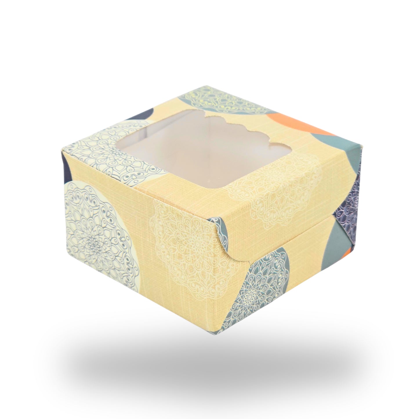 1pc Brownie Window Box | 3x3x1.75 Inches | Mandala Theme