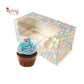 2 Cupcake Box With Window I Size 7"x3.5"x3.5" I 300GSM I Multicolor Print I Party Gifts, Muffin Box Royal Box Shop
