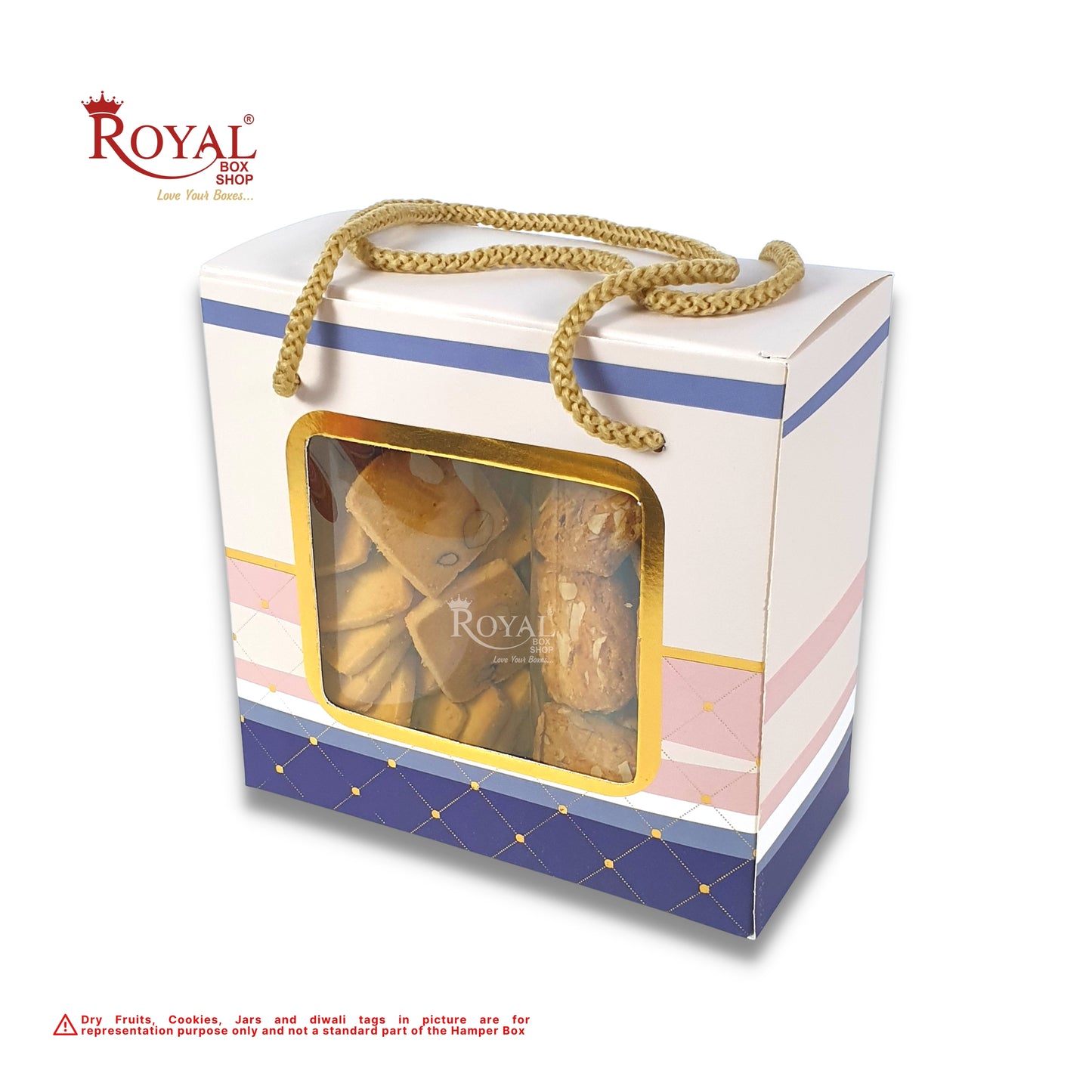 2 Pet Jar Hamper Bags I 6.75 x 6.5 x 3.5" inches I Royal Blue I Diwali Gifting, Party Gifts, Return favor Gifting Royal Box Shop