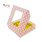 4 Cavity Chocolate Boxes with Window | 3.75 x 3.75 x 1 inches | Pink Check | B2B