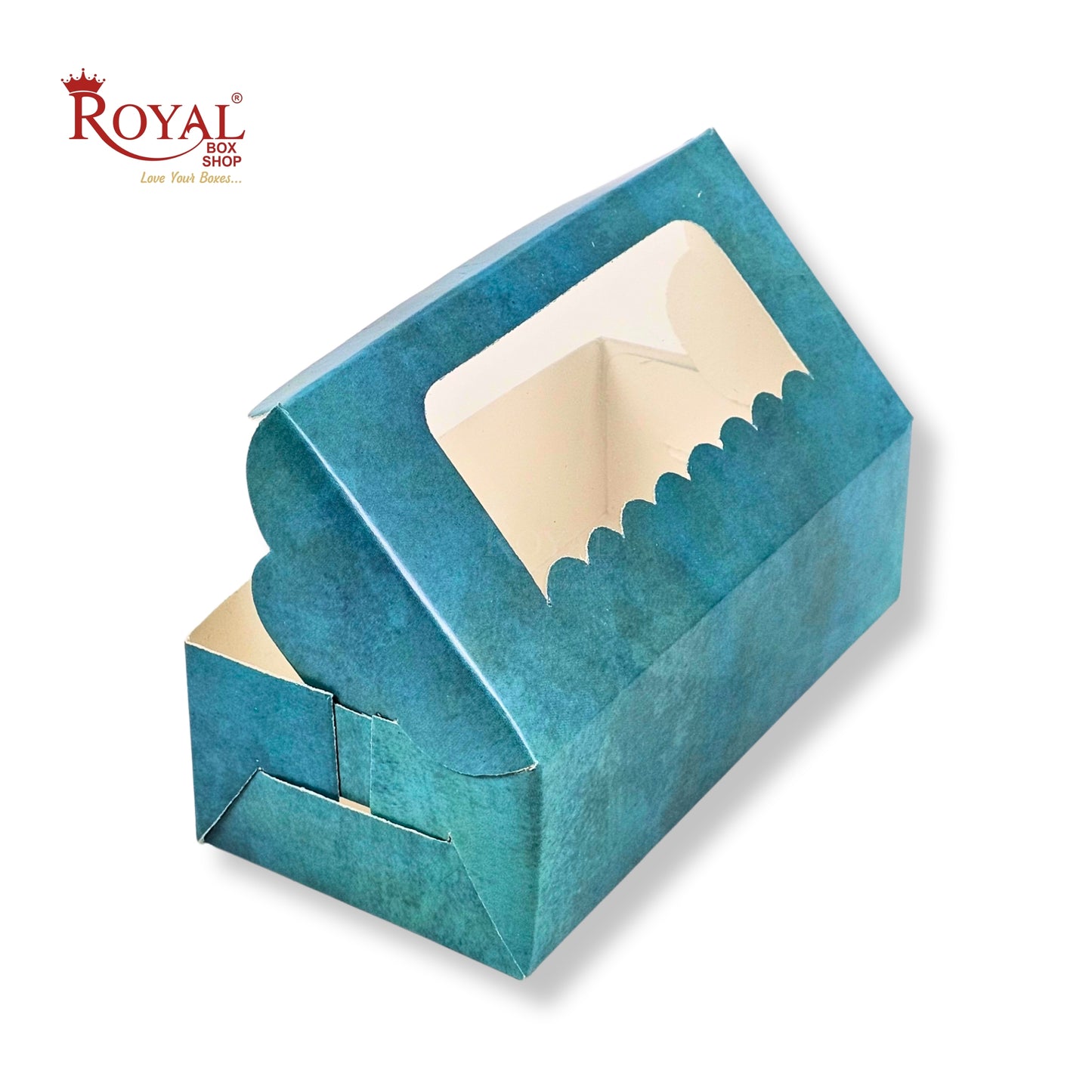 2pc Brownie Window Box | 6x3x1.75 inches | Turquoise Color
