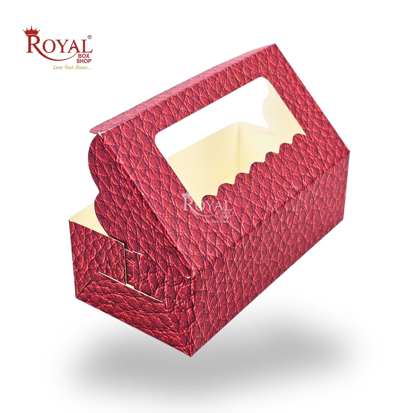 2pc Brownie Window Box I VT Red I 6x3x1.75 Inches