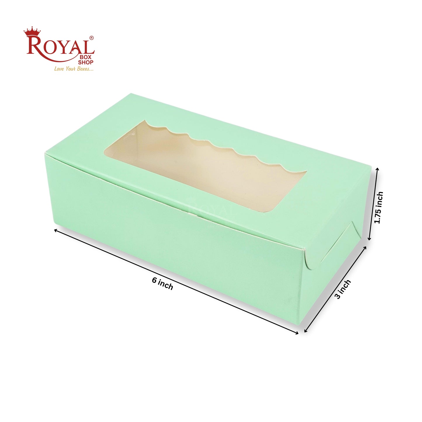 2pc Brownie Window Box I Tealish Green I 6x3x1.75 Inches | B2B