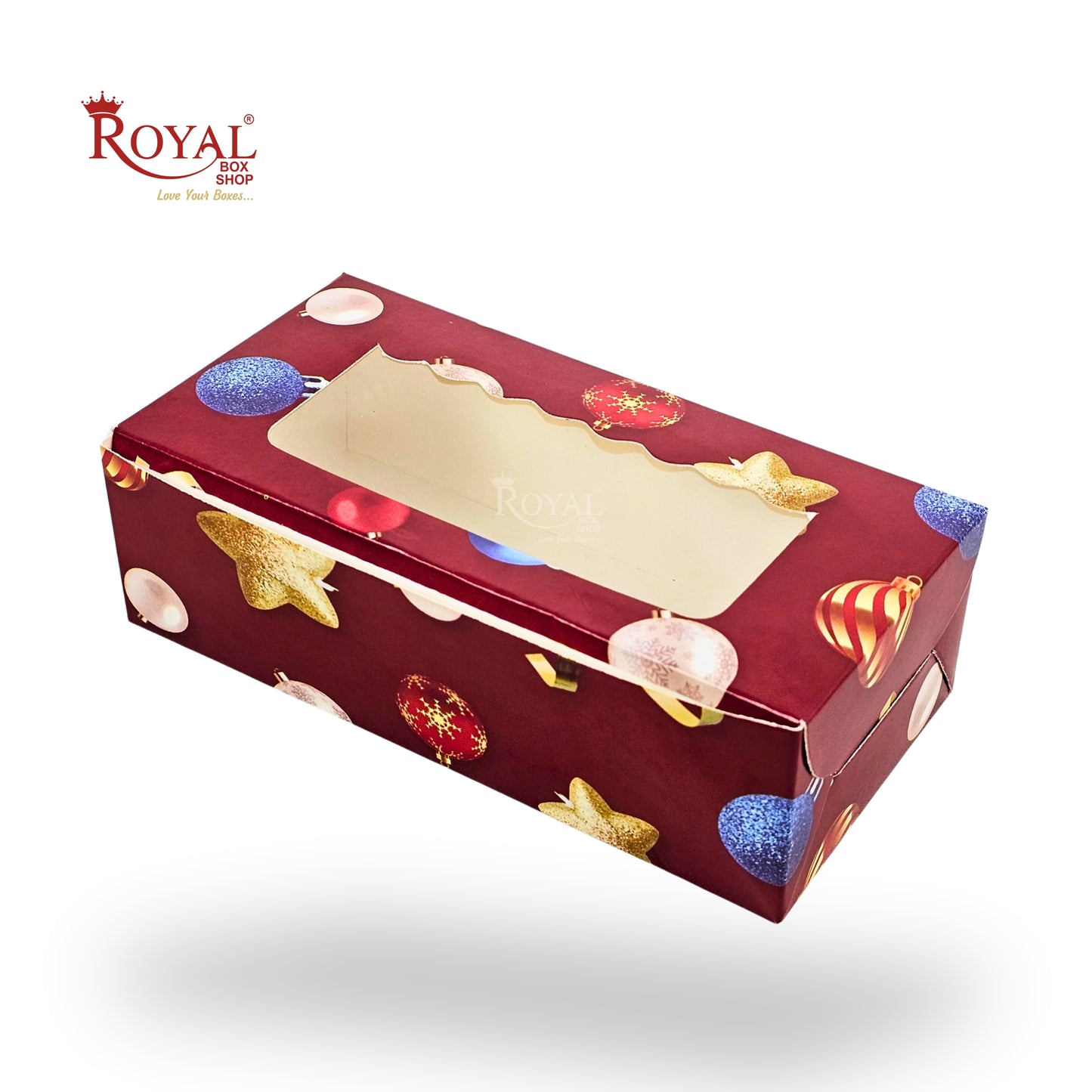 Christmas Theme 2pc Brownie Window Box | Red | 6x3x1.75 Inches