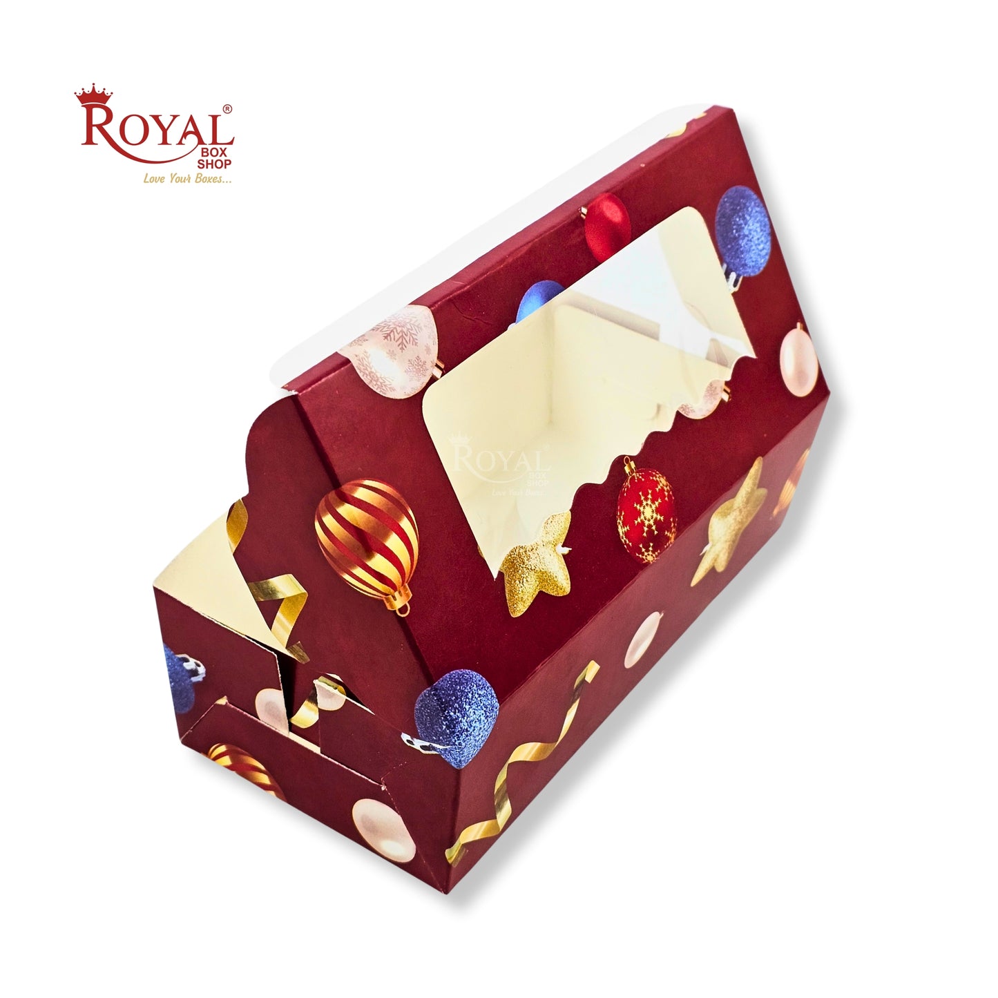 Christmas Theme 2pc Brownie Window Box | Red | 6x3x1.75 Inches