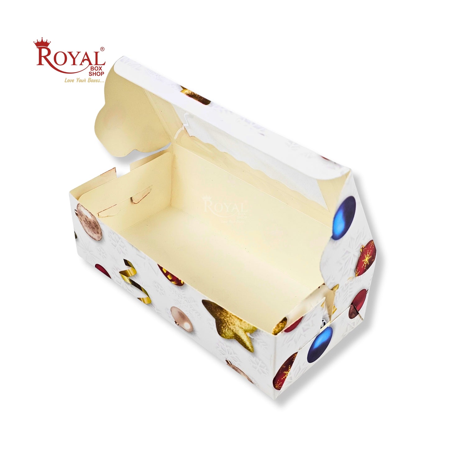 Christmas Theme 2pc Brownie Window Box | White | 6x3x1.75 Inches