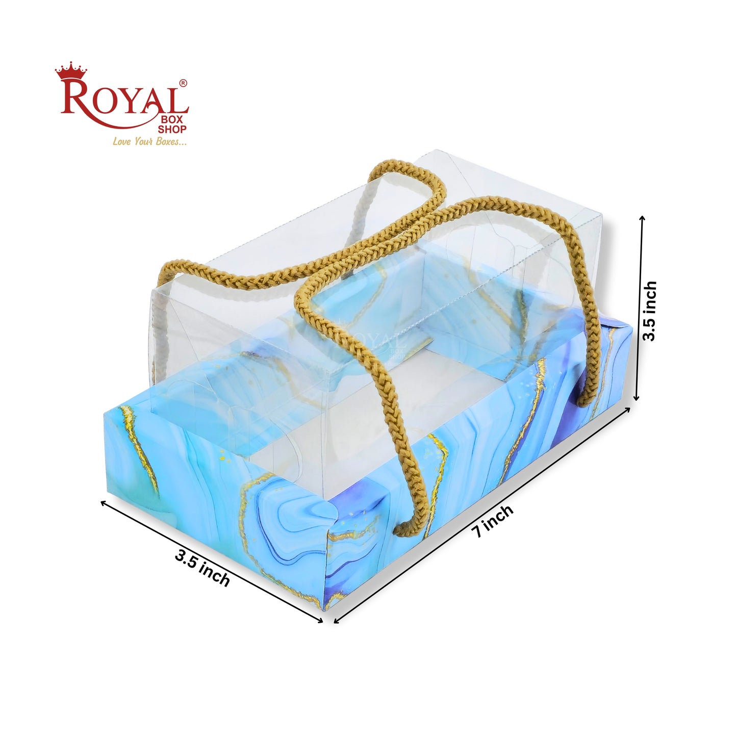 2 Mason Jar Hamper Box With Thread | 7x3.5x3.5 Inches | Blue Marble Print