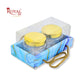 2 Mason Jar Hamper Box With Thread | 7x3.5x3.5 Inches | Blue Marble Print