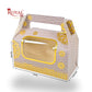 2 Jar Box With Handle I 7x3.5x3.5 inches I Cream with golden leafing
