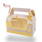 2 Jar Box With Handle I 7x3.5x3.5 inches I Cream with golden leafing