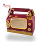 2 Jar Box With Handle I 7x3.5x3.5 inches I Red with golden leafing