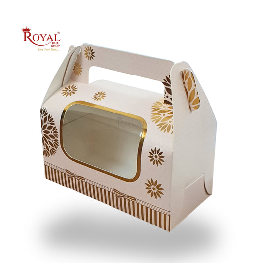 2 Jar Box With Handle I 7x3.5x3.5 inches I Pink with golden leafing