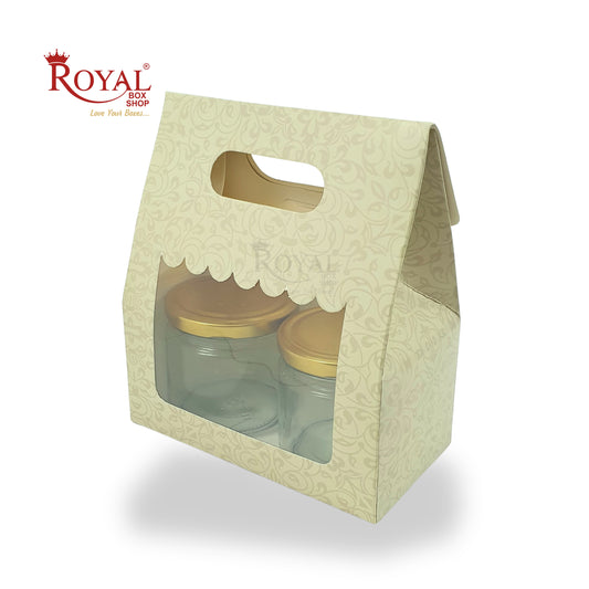 2 Mason Jar Paper Carry Bags I 7x3.75x8" inches I Green I Party Gifts, Macarons Box, Muffin Box, Donut Box