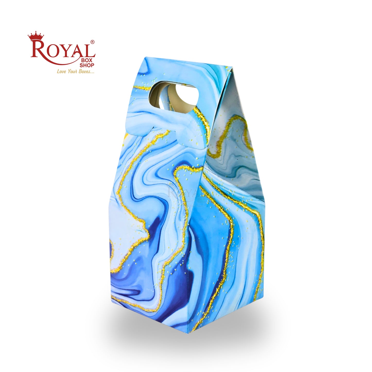 1 Mason Jar Paper Carry Bags | 3.5x3.5x8 inches | Blue Marble Print
