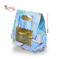 2 Mason Jar Paper Carry Bags | 7x3.75x8 inches | Blue Marble Print