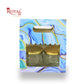 2 Mason Jar Paper Carry Bags | 7x3.75x8 inches | Blue Marble Print