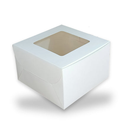 RoyalBoxShop® Cake Box With Window | 7x7x5 Inch | White | Cake Box