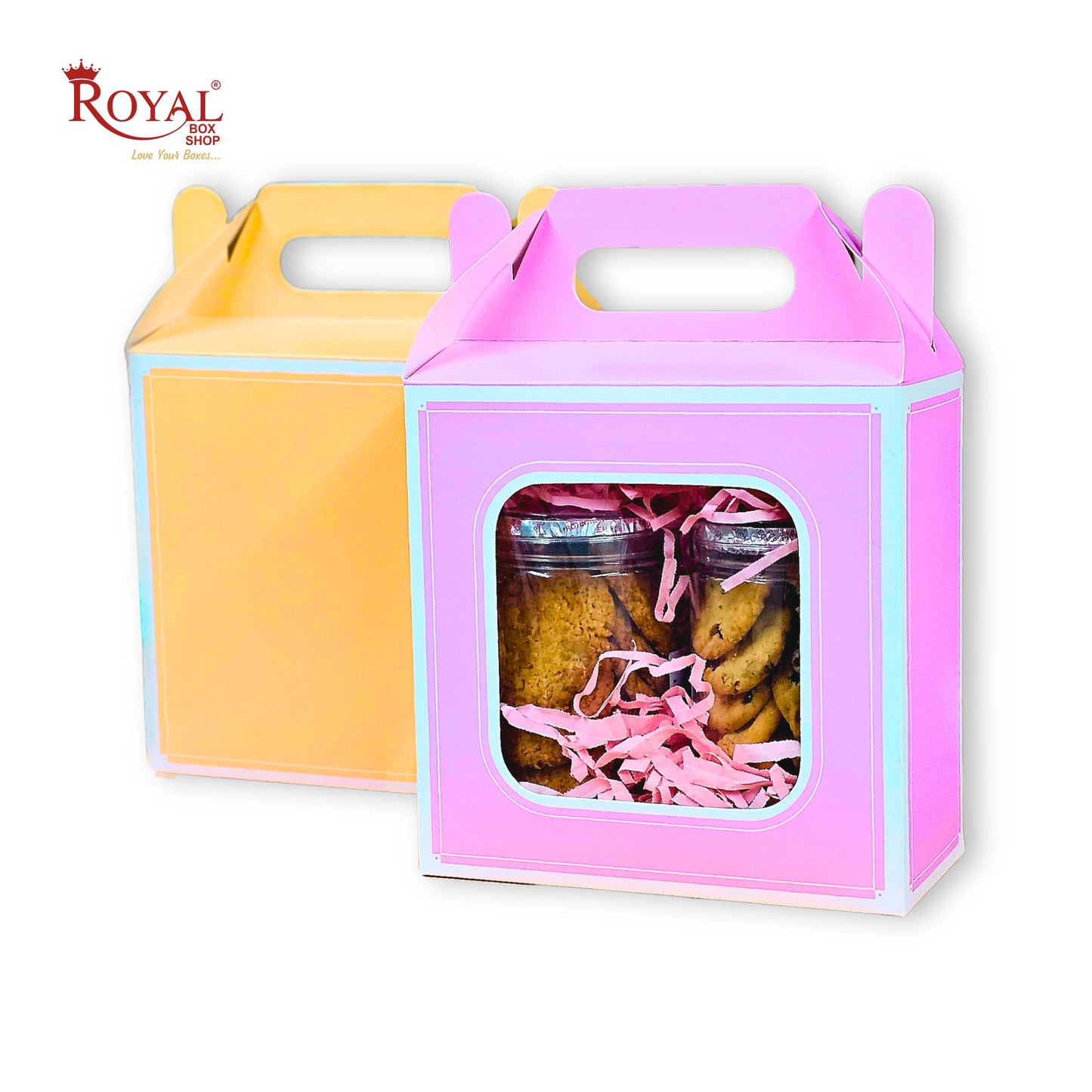 Royal Box Shop® Window Gift Hamper Box I 8x8x4 Inch I Corn Yellow | RBF 2613