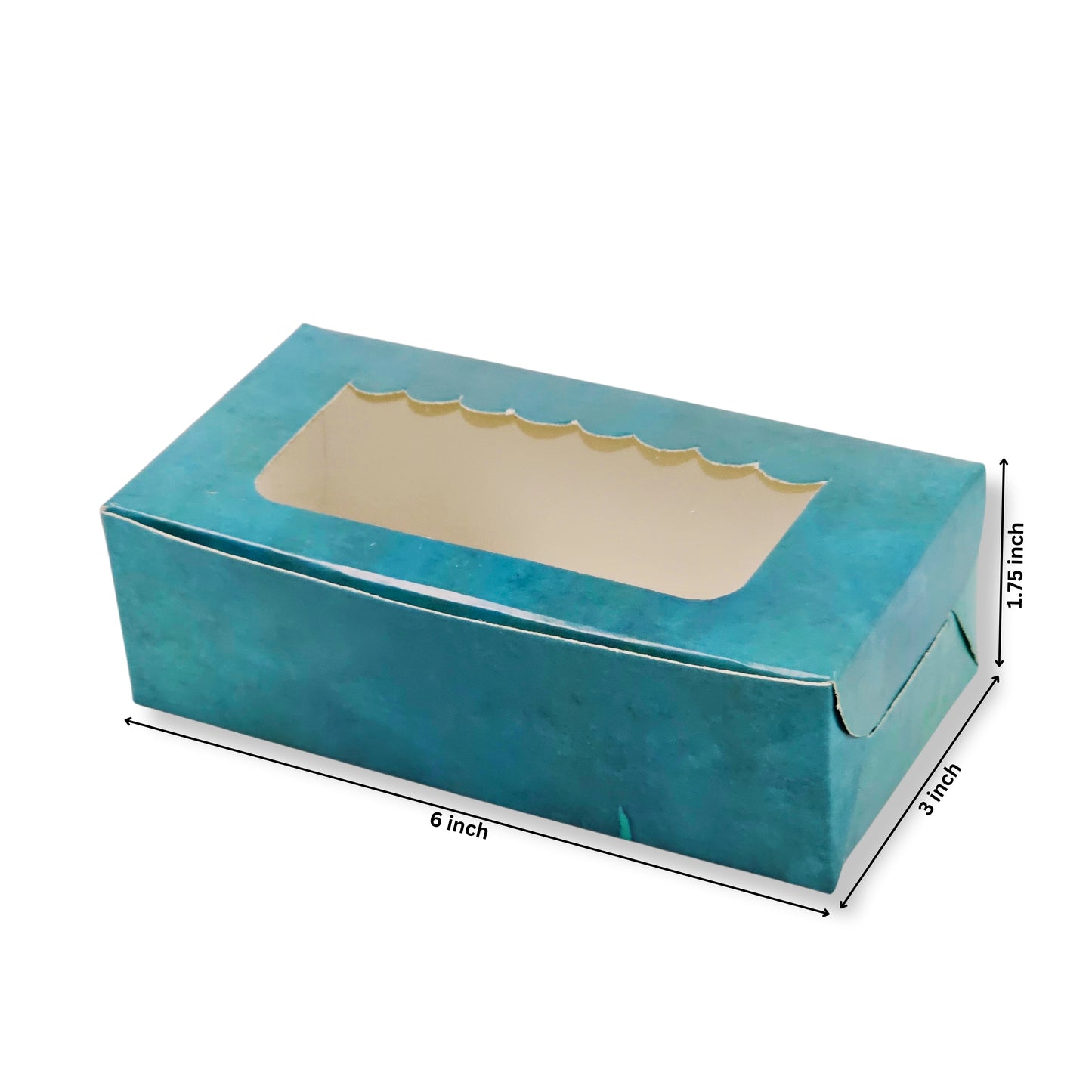 2pc Brownie Window Box | 6x3x1.75 inches | Turquoise Color