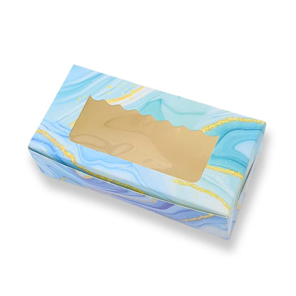 2pc Brownie Window Box | 6x3x1.75 inches | Blue Marble Print
