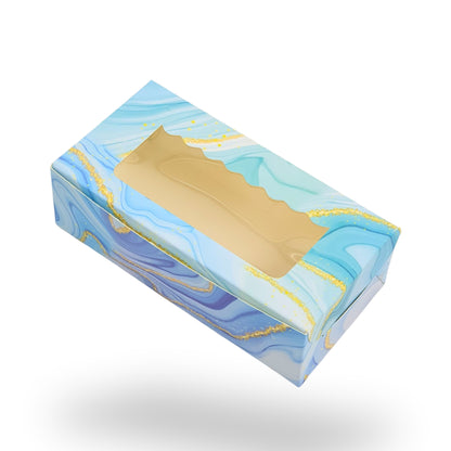 2pc Brownie Window Box | 6x3x1.75 inches | Blue Marble Print I B2B