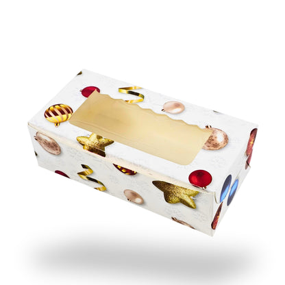 Christmas Theme 2pc Brownie Window Box | White | 6x3x1.75 Inches | B2B