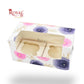 2pc Cupcake Box With Window |  7x3.5x3.5 Inch | White Floral Print | B2B