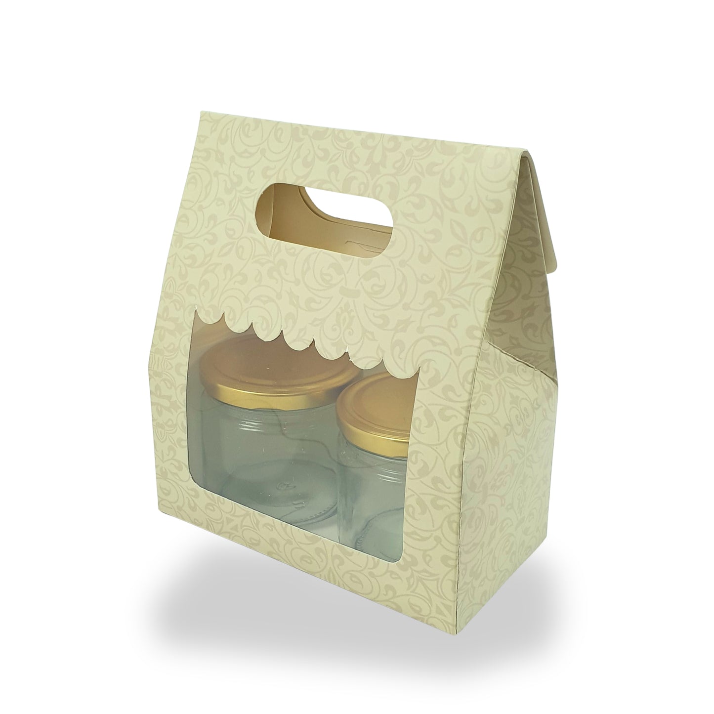 2 Mason Jar Paper Carry Bags I 7x3.75x8" inches I Green I Party Gifts, Macarons Box, Muffin Box, Donut Box