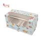 2pc Cupcake Box With Window I Size 7"x3.5"x3.5" I Blue Floral