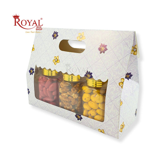 3 Mason Jar Paper Carry Bags I 10.5x3.75x8" inches I Light Lavender Color I Party Gift Paper Bag, Return Favor Gifts Boxes Royal Box Shop