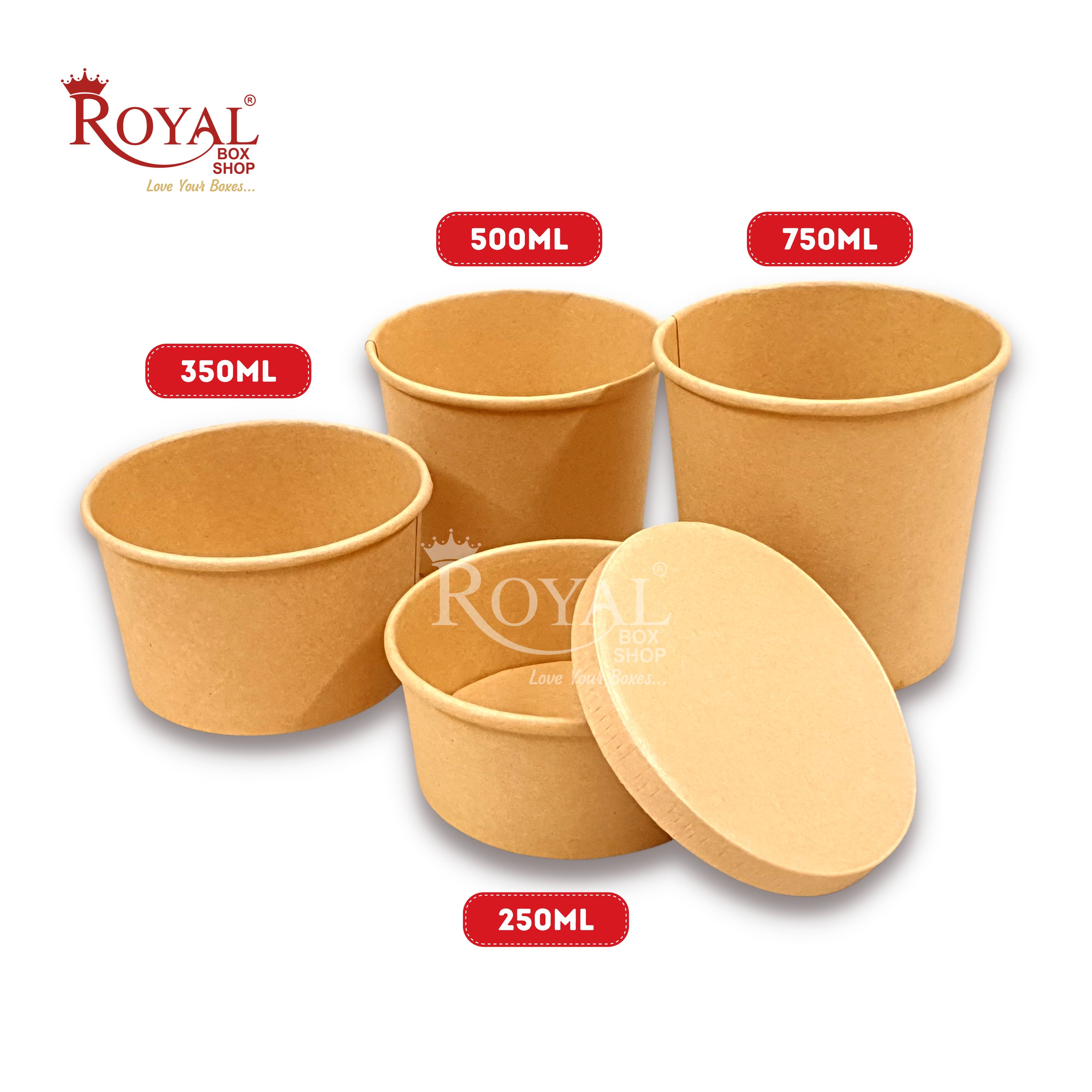 350 ML Round Food Containers Tub With Lids I Disposable & Biodegradable ...