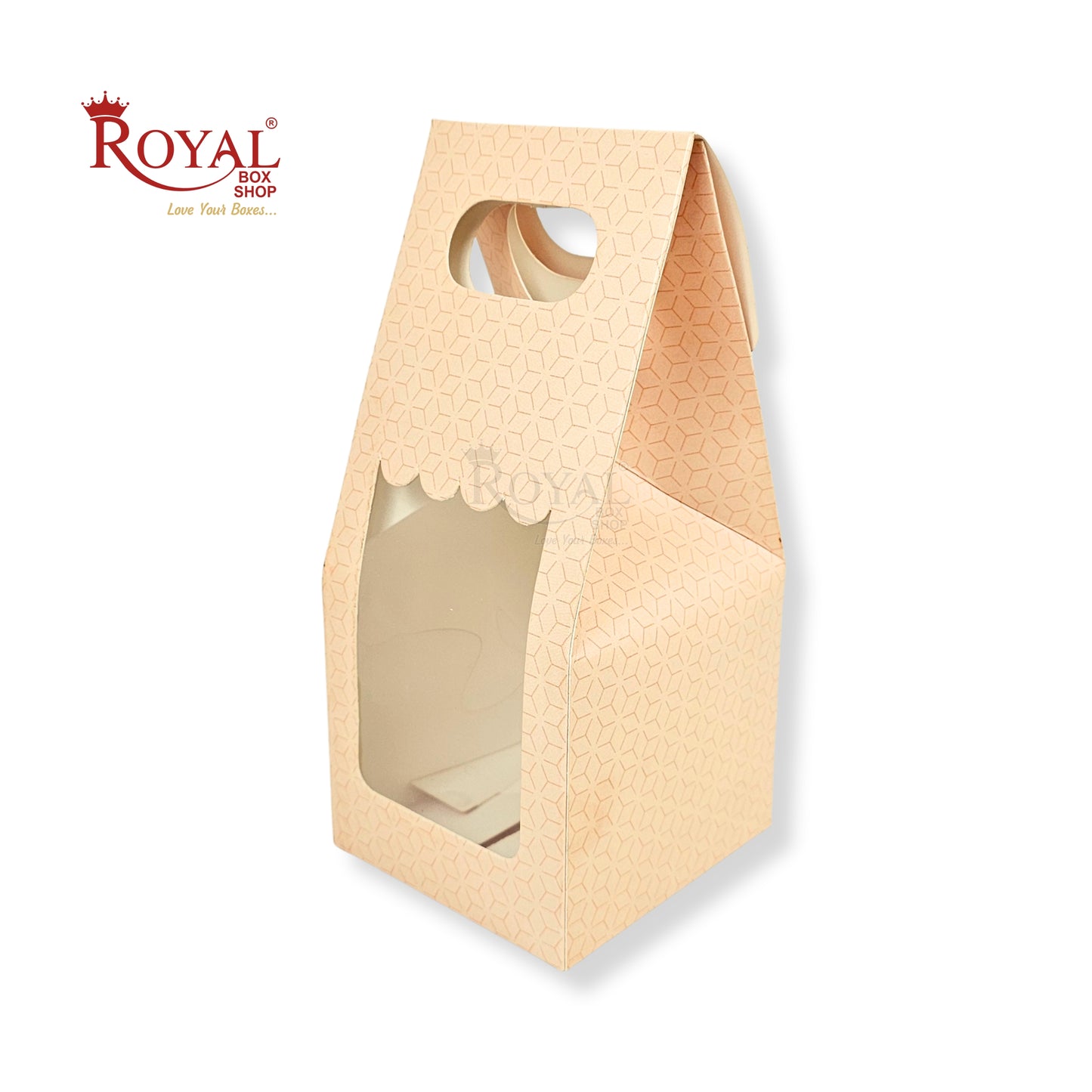 1 Mason Jar Paper Carry Bags I 3.5x3.5x8" inches I Peach I Party Gifts, Macarons Box, Muffin Box, Donut Box