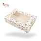 6pc Brownie Christmas Window Box I 9x6x2 Inches I White I Perfect for Brownies, Cookies, Candy & Chocolates