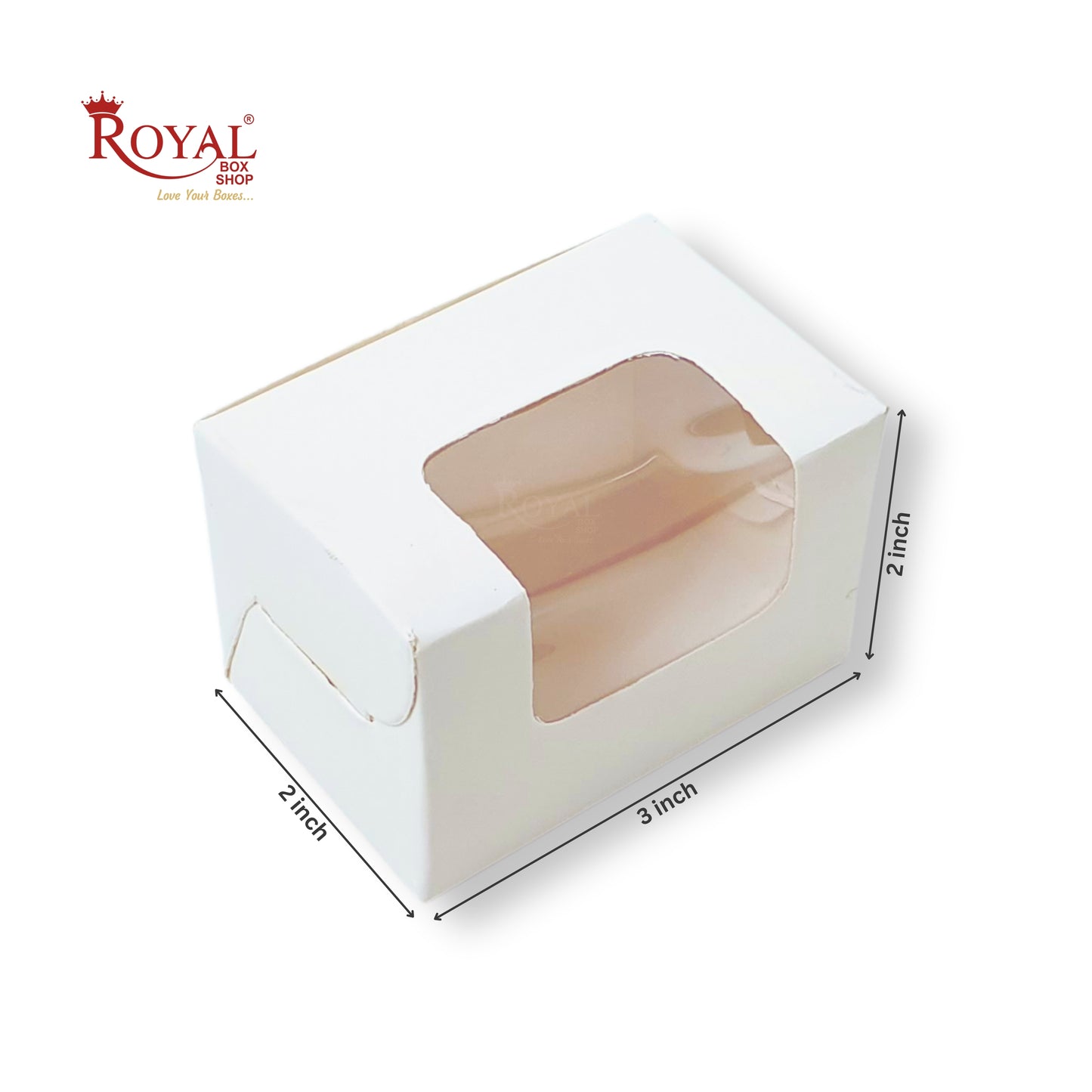 3pc Macarons Box | 3x2x2 Inches | White