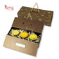 Premium 3 Jar Rigid Hamper Box I RBK-162 I Brown with Golden Foiling Print