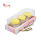 3 Mason Jar Gift Hamper Box With Thread | 10.5x3.5x3.5 Inches | Pink Marble Print