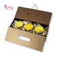 Premium 3 Jar Rigid Hamper Box I RBK-162 I Brown with Golden Foiling Print