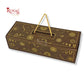 Premium 3 Jar Rigid Hamper Box I RBK-162 I Brown with Golden Foiling Print