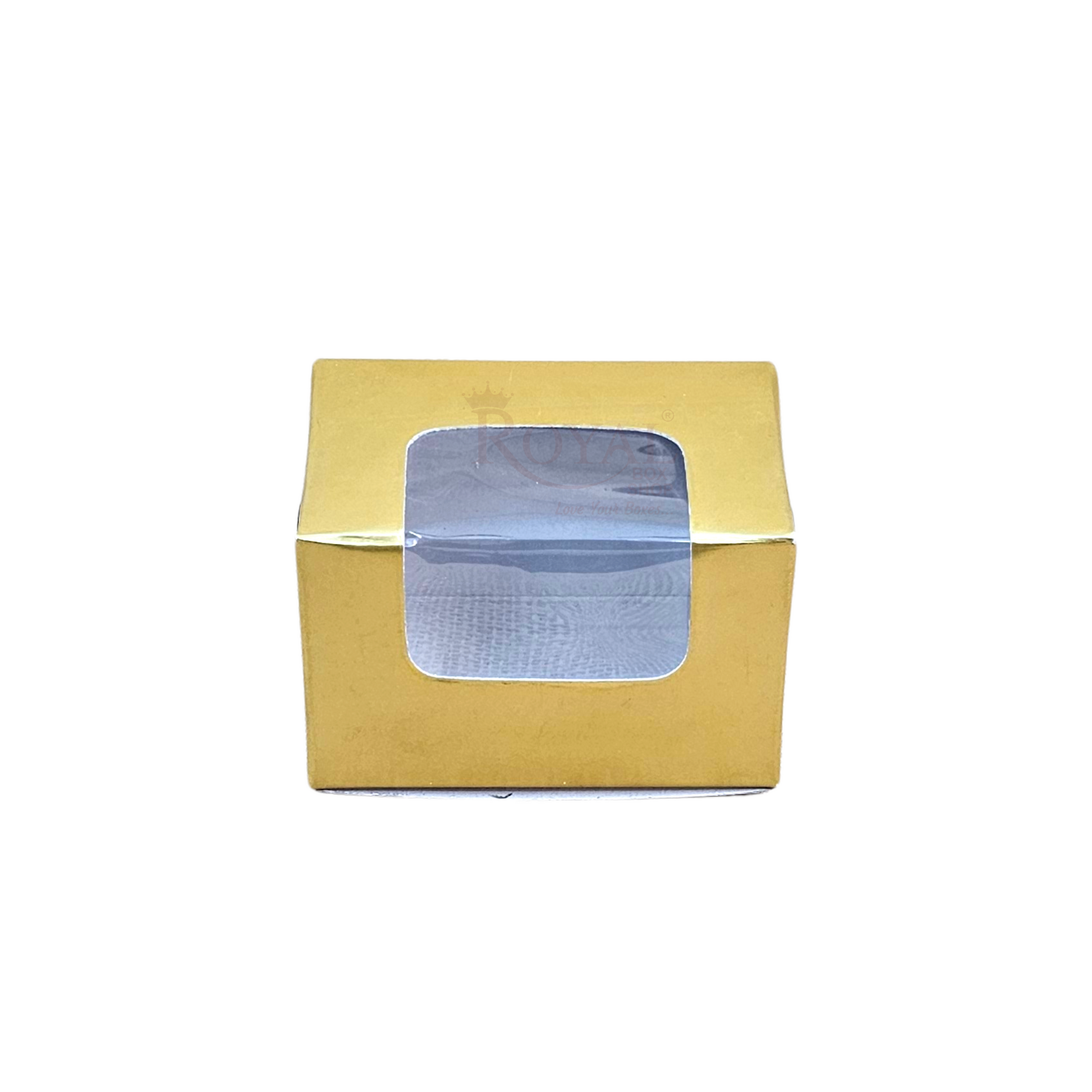 3pc Macarons Box - Golden - 3 x 2 x 2 Inches Royal Box Shop