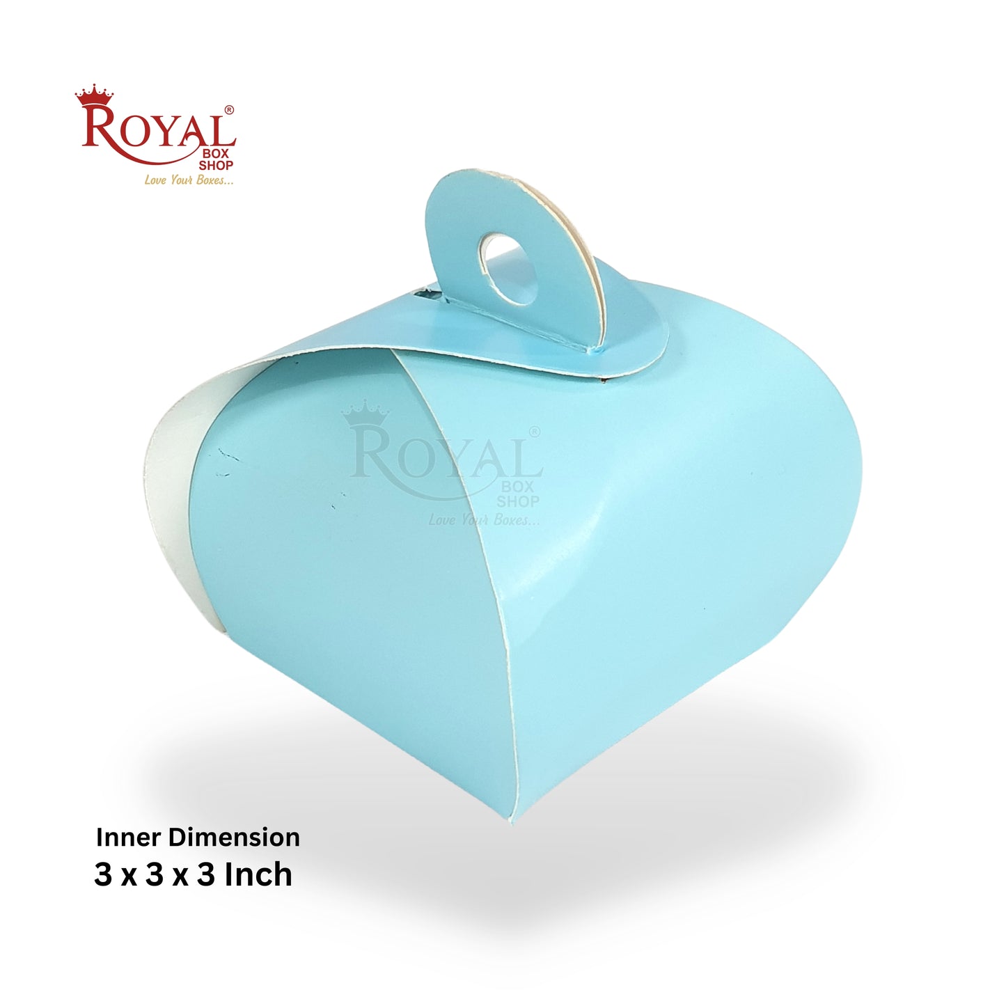 Return Favor Dome Boxes (3" Cube) I Blue, Handle, Party Favors, Candy Packaging