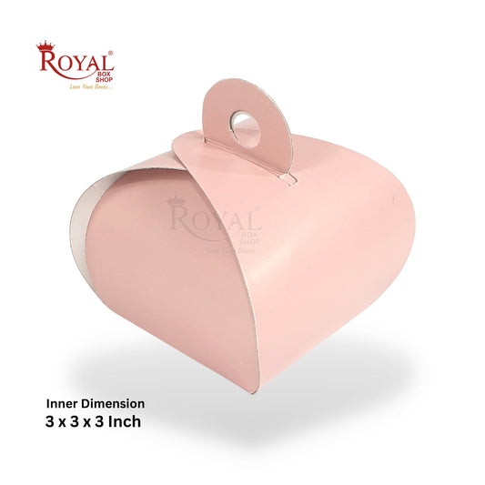 Return Favor Dome Boxes (3" Cube) I Pink, Handle, Party Favors, Candy Packaging
