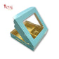 4 Cavity Chocolate Boxes with Window - 3.75 x 3.75 x 1 inches - Blue Royal Box Shop