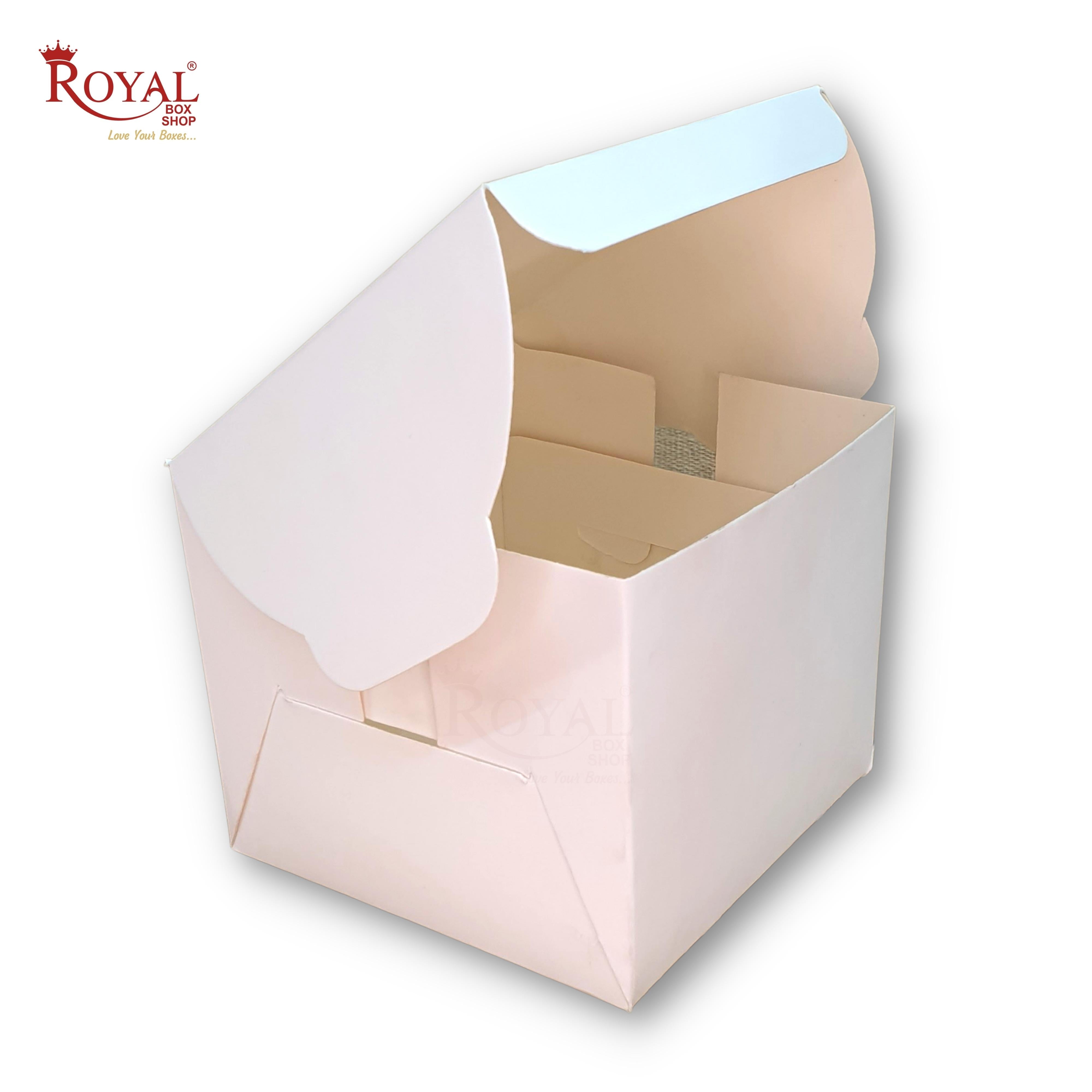 4 Pastry Box I 7x5x3.5 inches I White Color I Mini Cake Boxes I Dispos ...