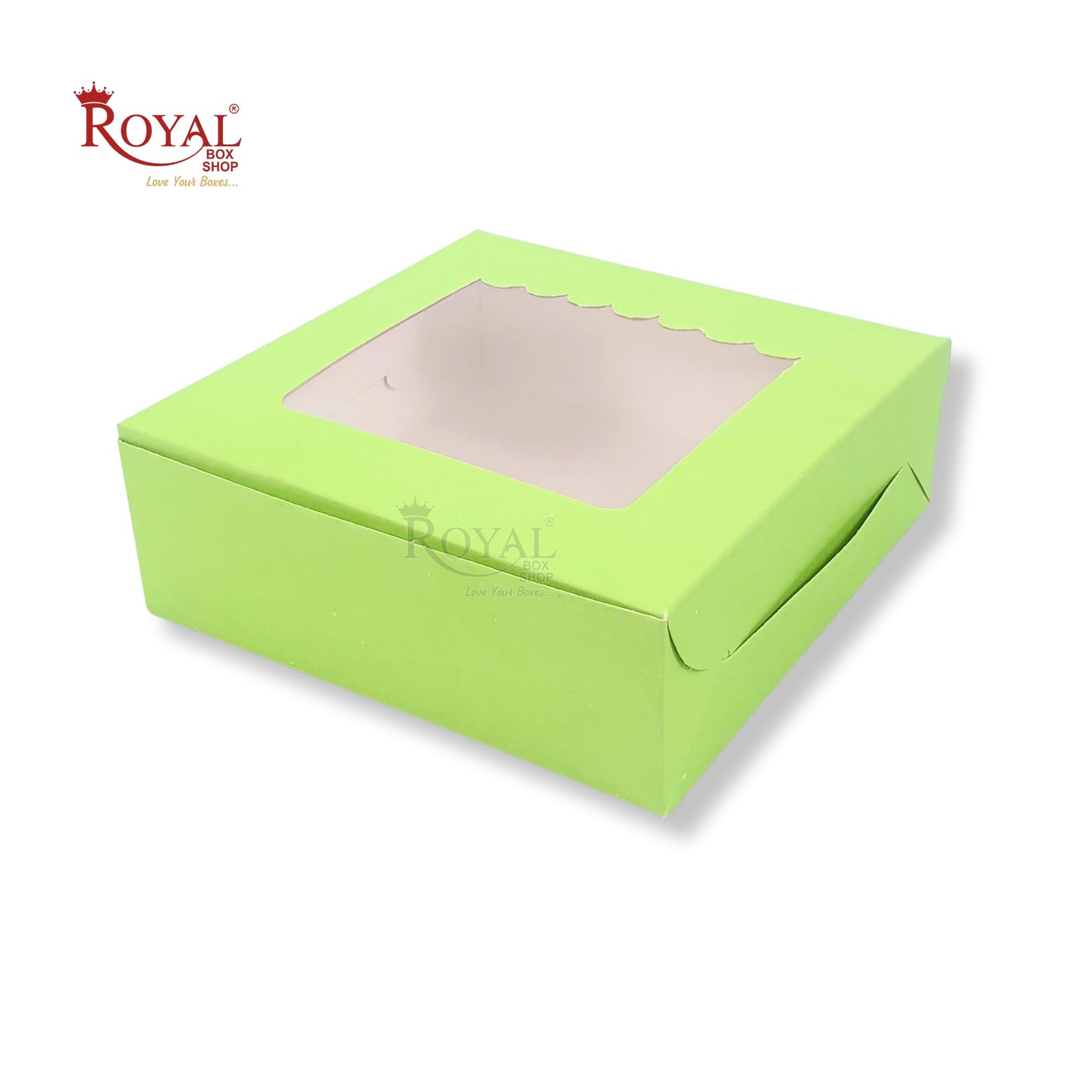 4pc Brownie Window Box | Green Color | 6x6x1.75" Inches | B2B