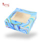 4pc Brownie Window Box | 6x6x2 inches | Marble Blue | B2B