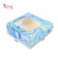 4pc Brownie Window Box | 6x6x2 inches | Marble Blue
