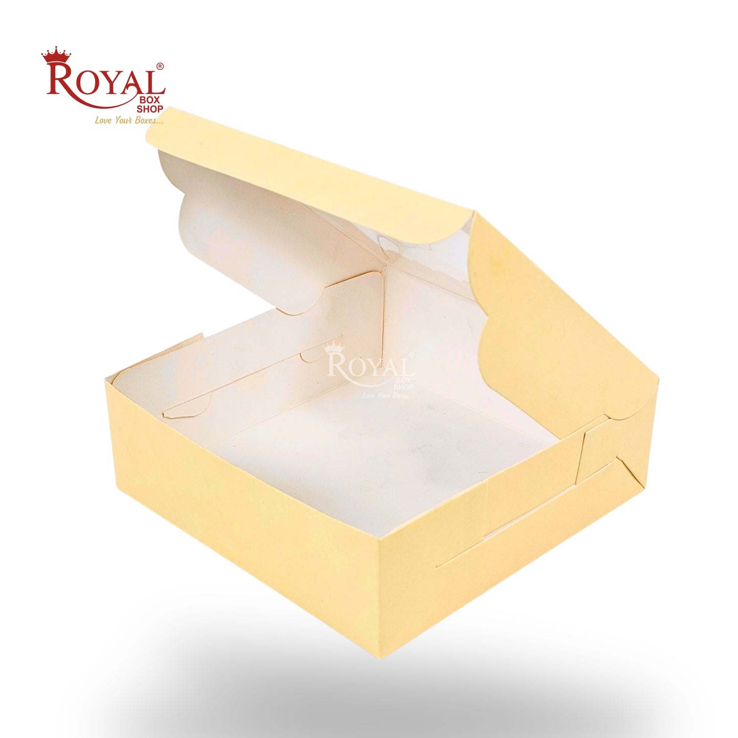 4pc Brownie Window Box | 6x6x2 inches | Cream I B2B