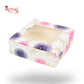 4pc Brownie Window Box | 6x6x2 inches | White Floral I B2B