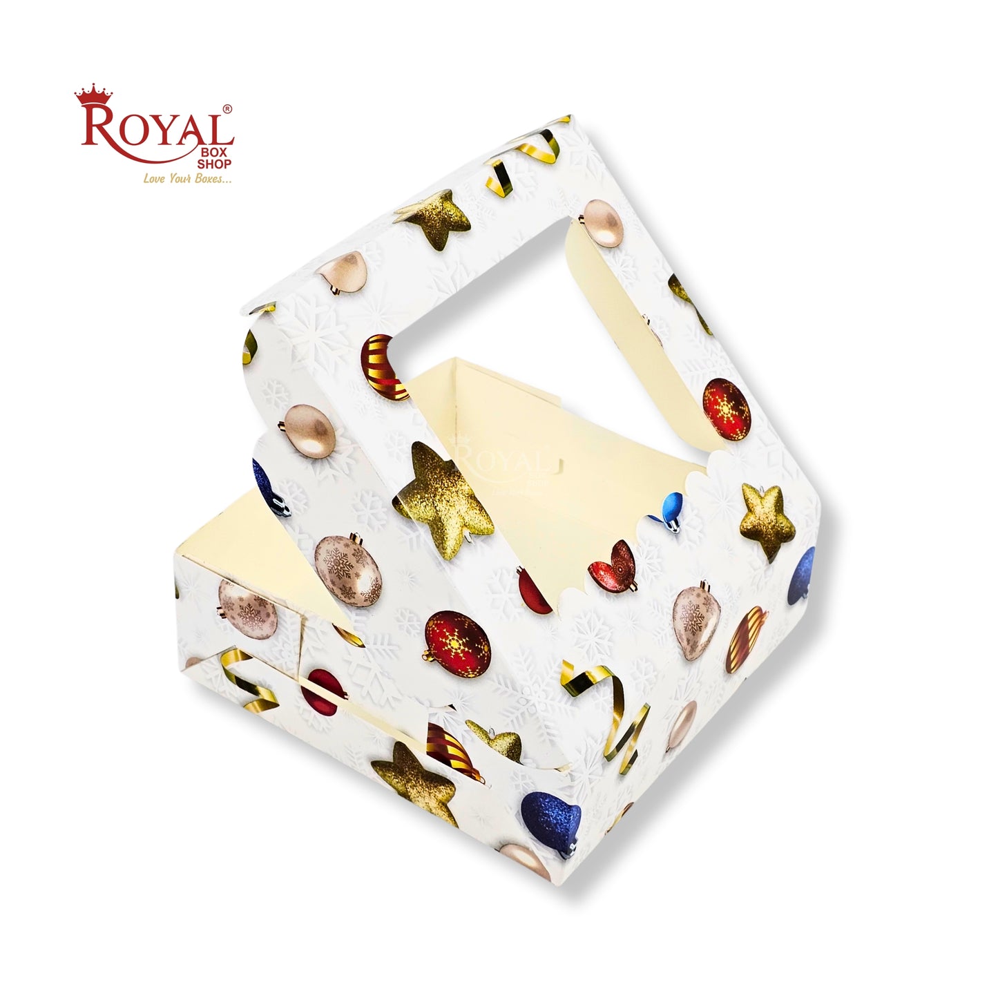 Christmas Theme 4pc Brownie Window Box | White | 6x6x2 Inches