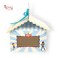 Hut Boxes with Circus Carnival Print & Handle I 6x6x4 I Blue I Perfect For Birthday, Favor, Announcements